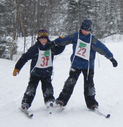 Skiers Using Devils Track Nordic Ski Shop Equipment